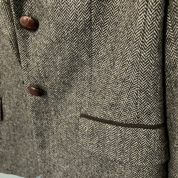 NWT Tweed Herringbone Green Wool Barbour Blazer Jacket - Picture 2 of 12